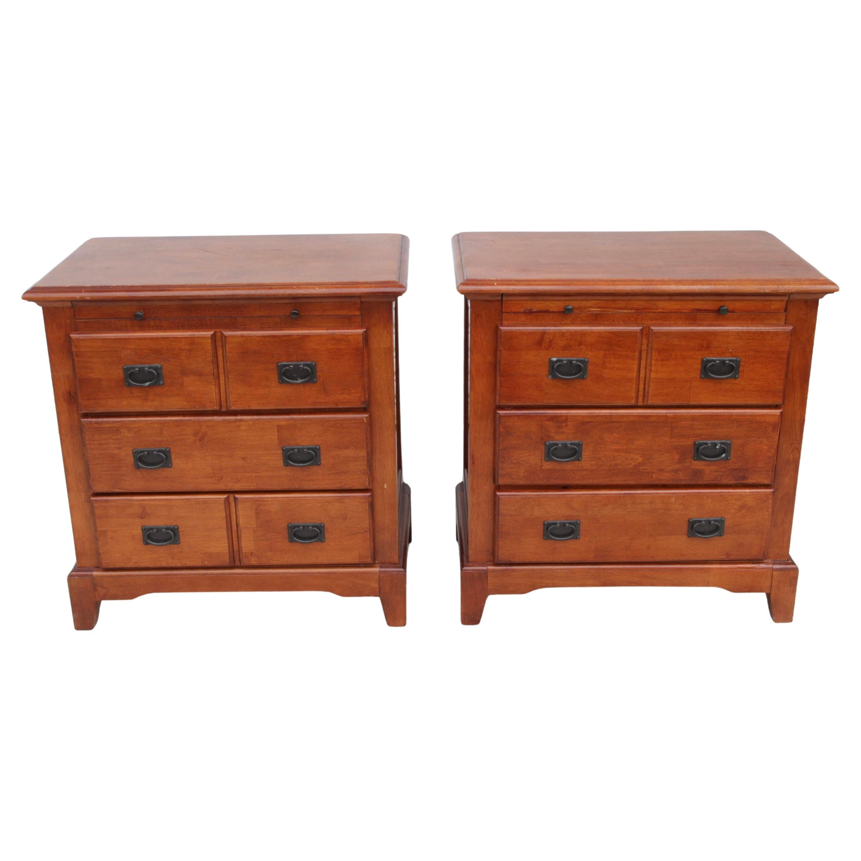 Pair of 3 Drawer Nightstands in Cherry