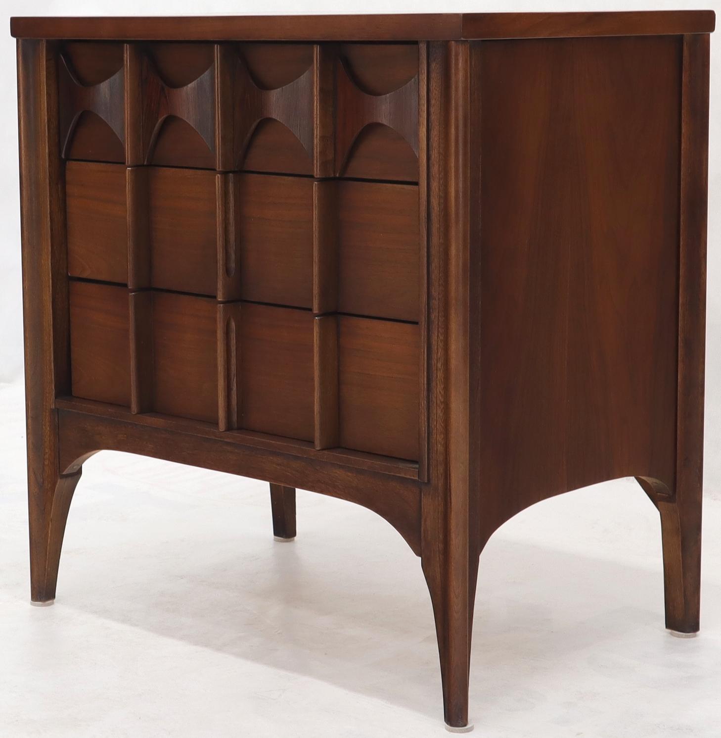 Pair of 3 Drawers Rosewood and Walnut End Side Table For Sale 6