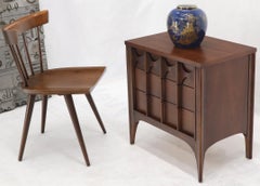 Pair of 3 Drawers Rosewood and Walnut End Side Table