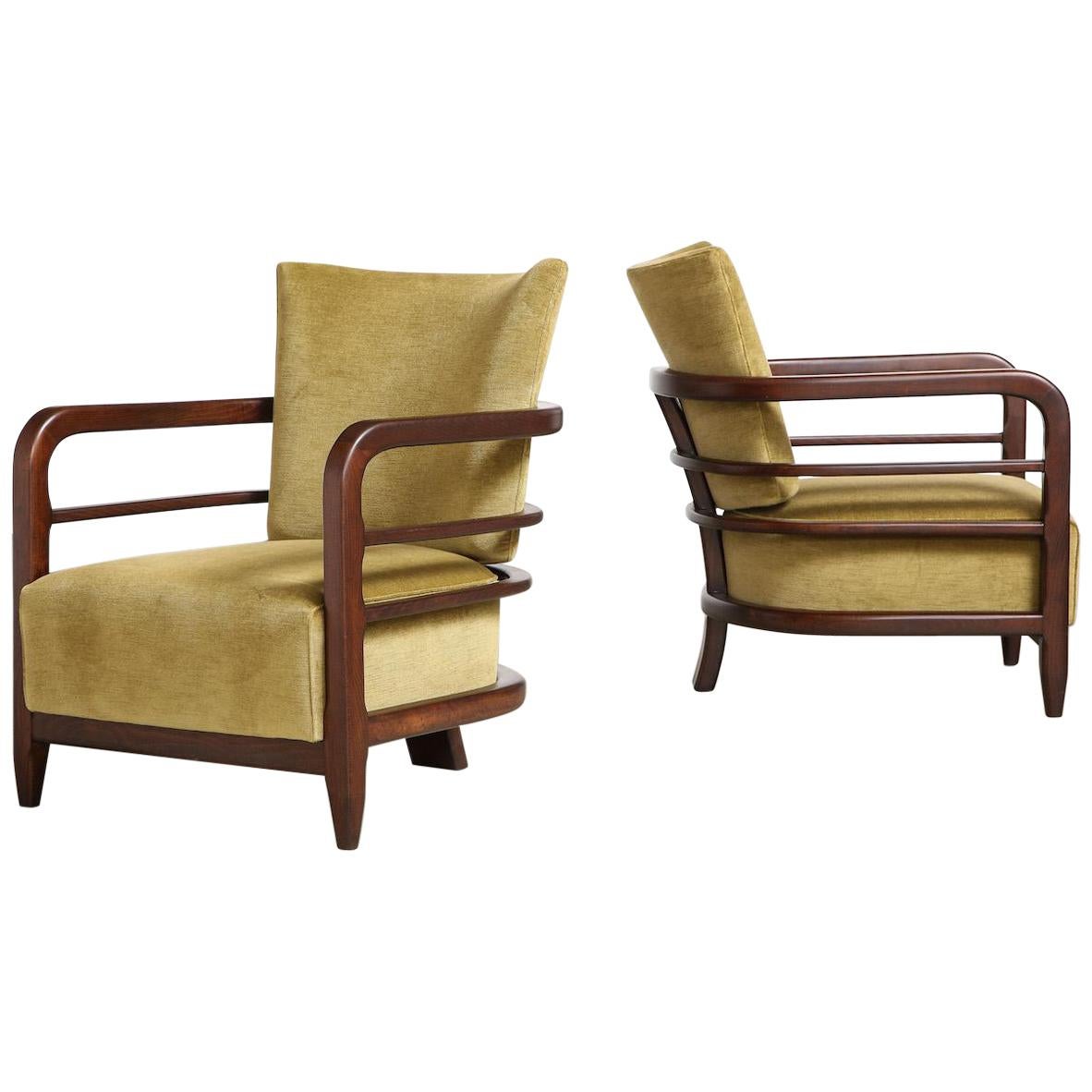 Pair of Junzo Sakakura Lounge Chairs at 1stDibs