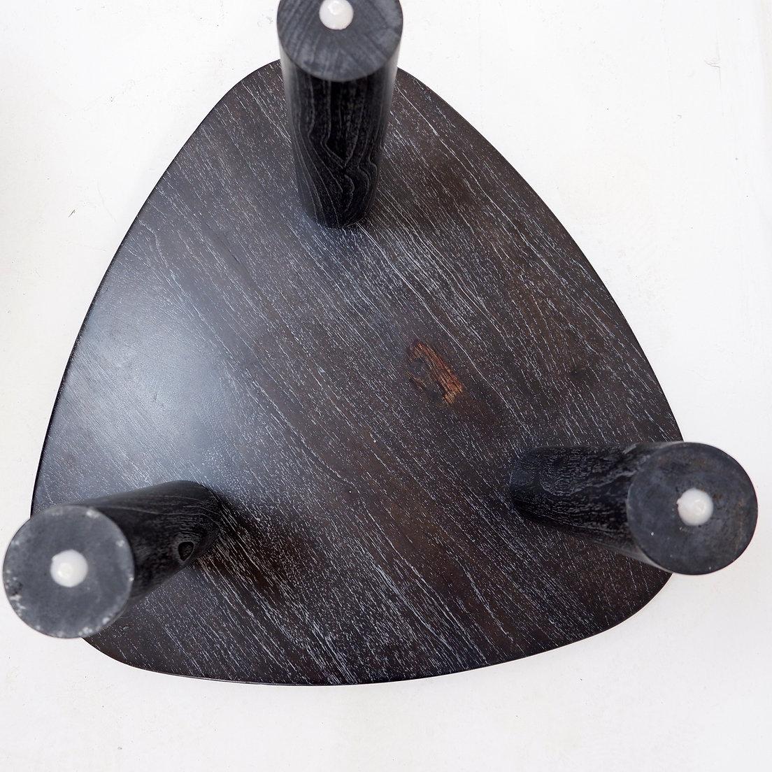 Pair of 3-legged side tables - in the style of Pierre Chapo in vendita 5