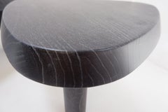 Pair of 3-legged side tables - in the style of Pierre Chapo