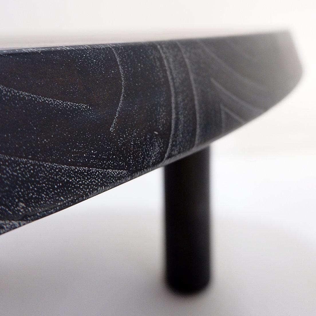 Pair of 3-legged side tables - in the style of Pierre Chapo in vendita 1