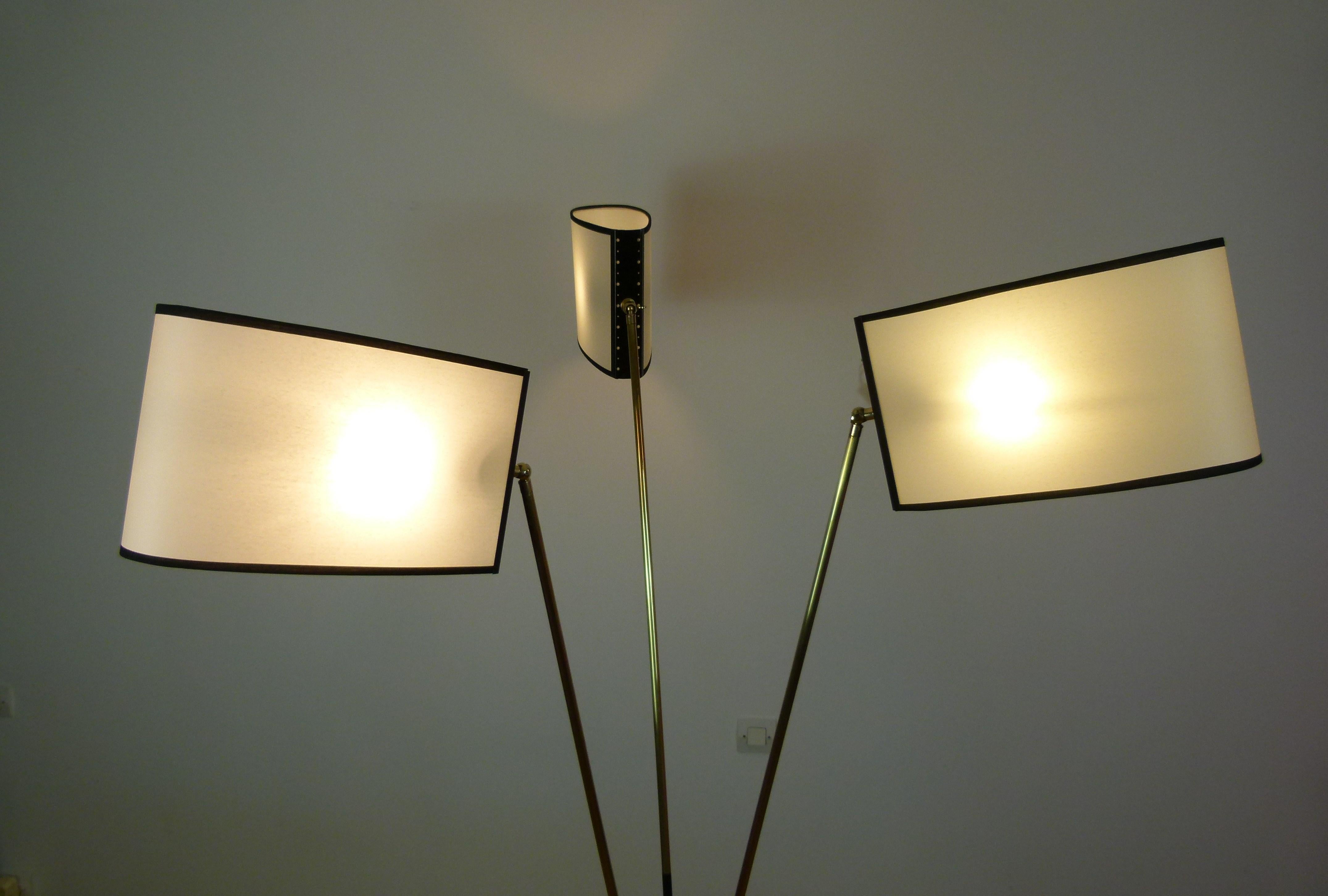 Pair of 3-Light Floor Lamps by Maison Lunel 3