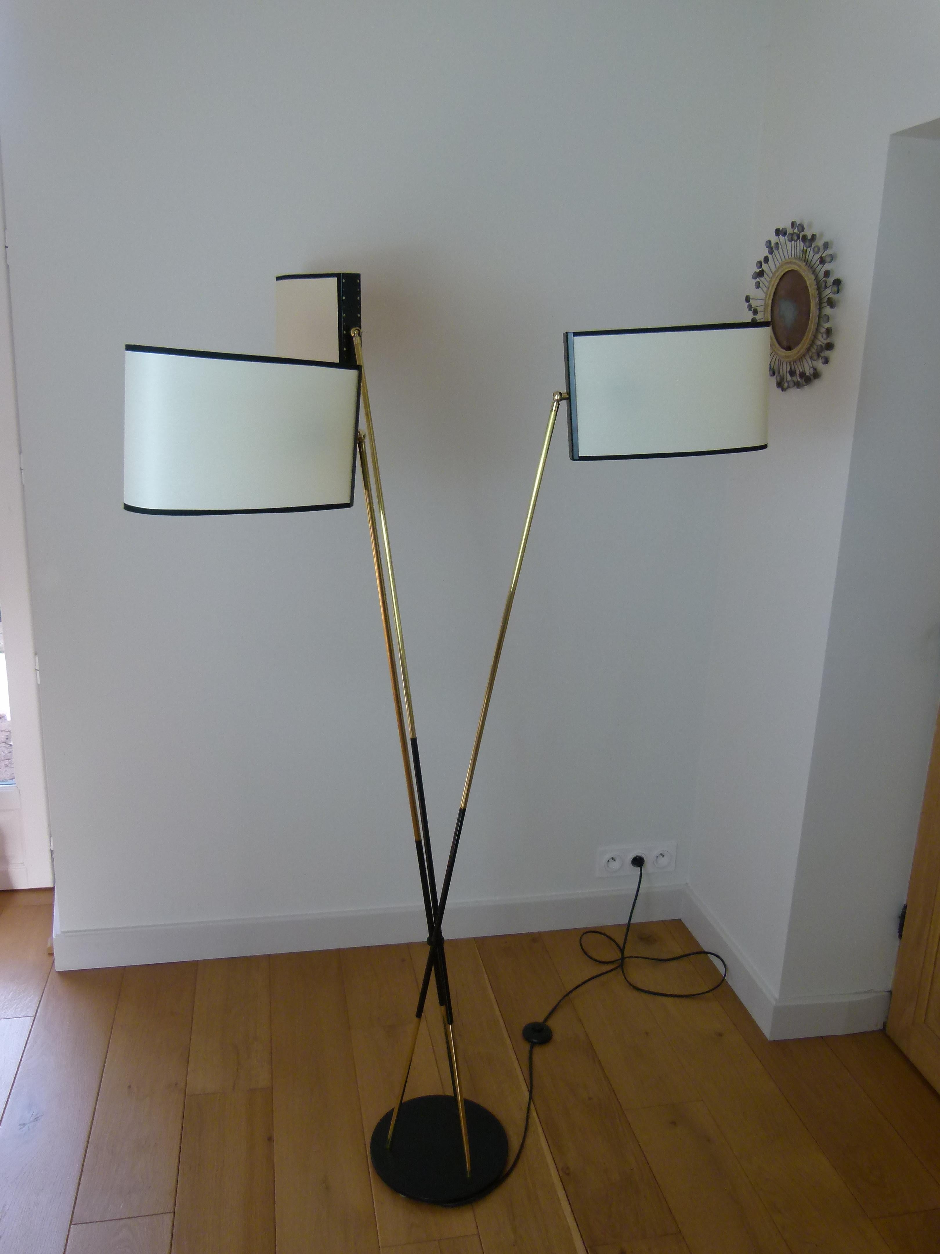 Pair of 3-Light Floor Lamps by Maison Lunel 4