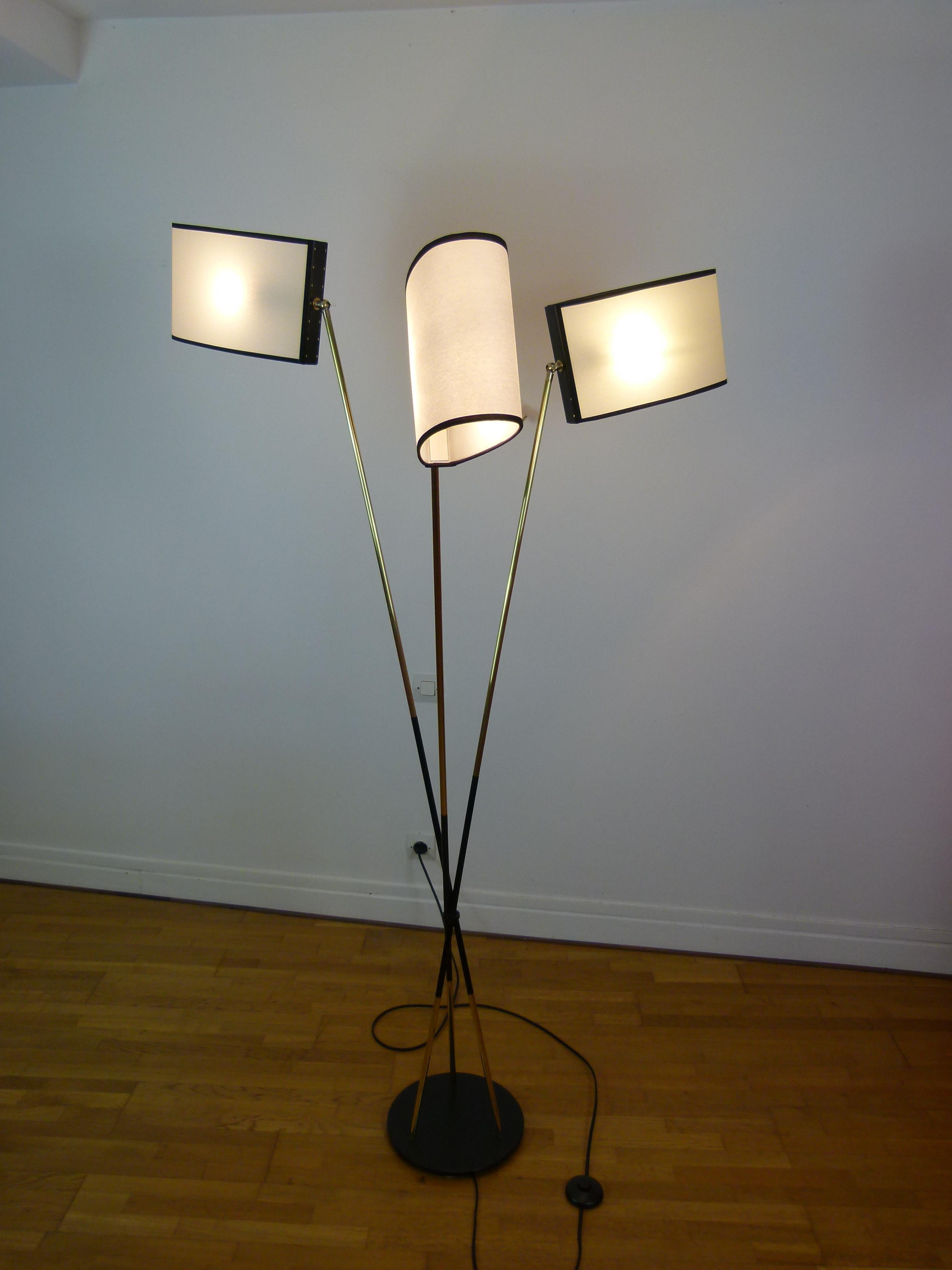 Pair of 3-Light Floor Lamps by Maison Lunel 5