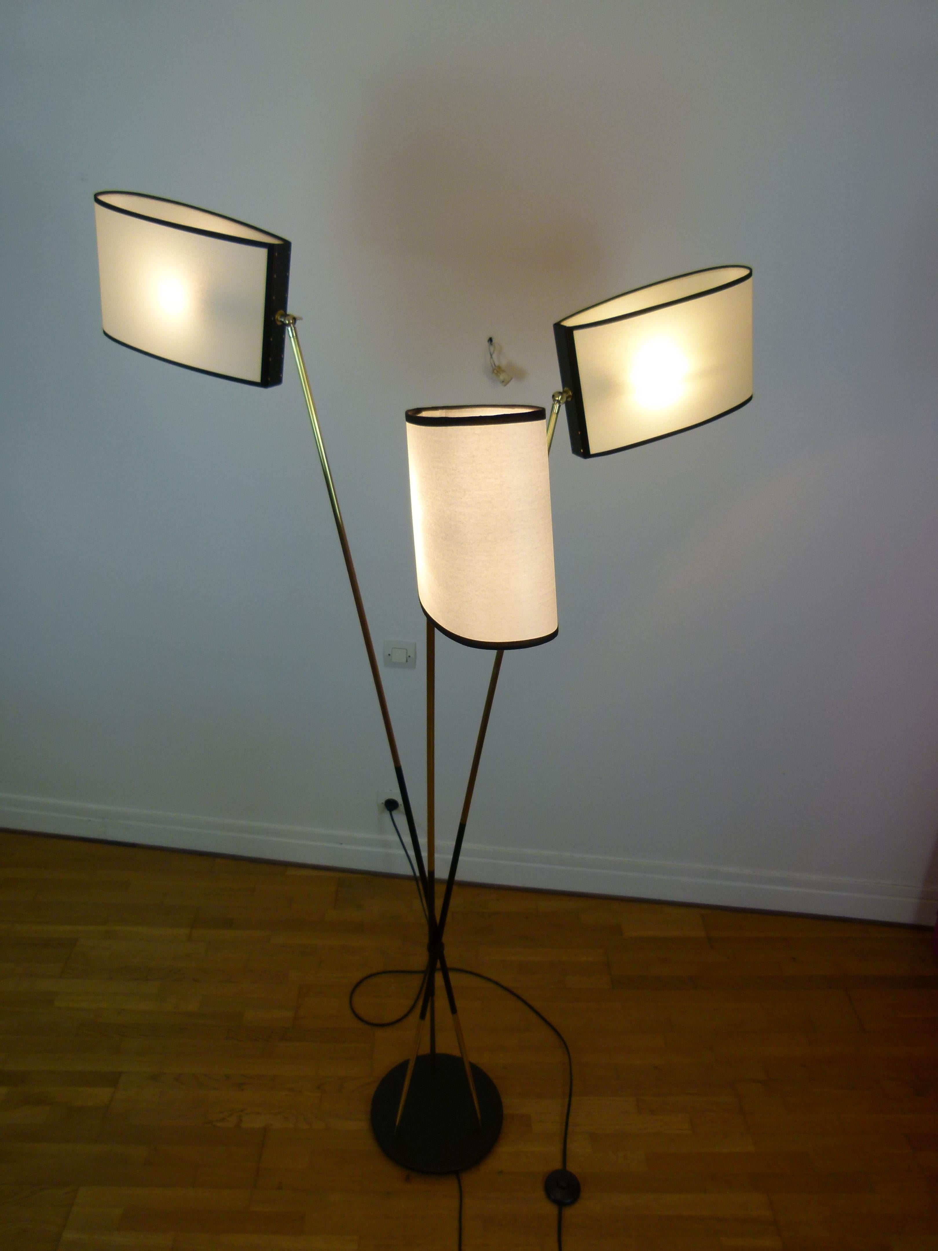 Pair of 3-Light Floor Lamps by Maison Lunel 6