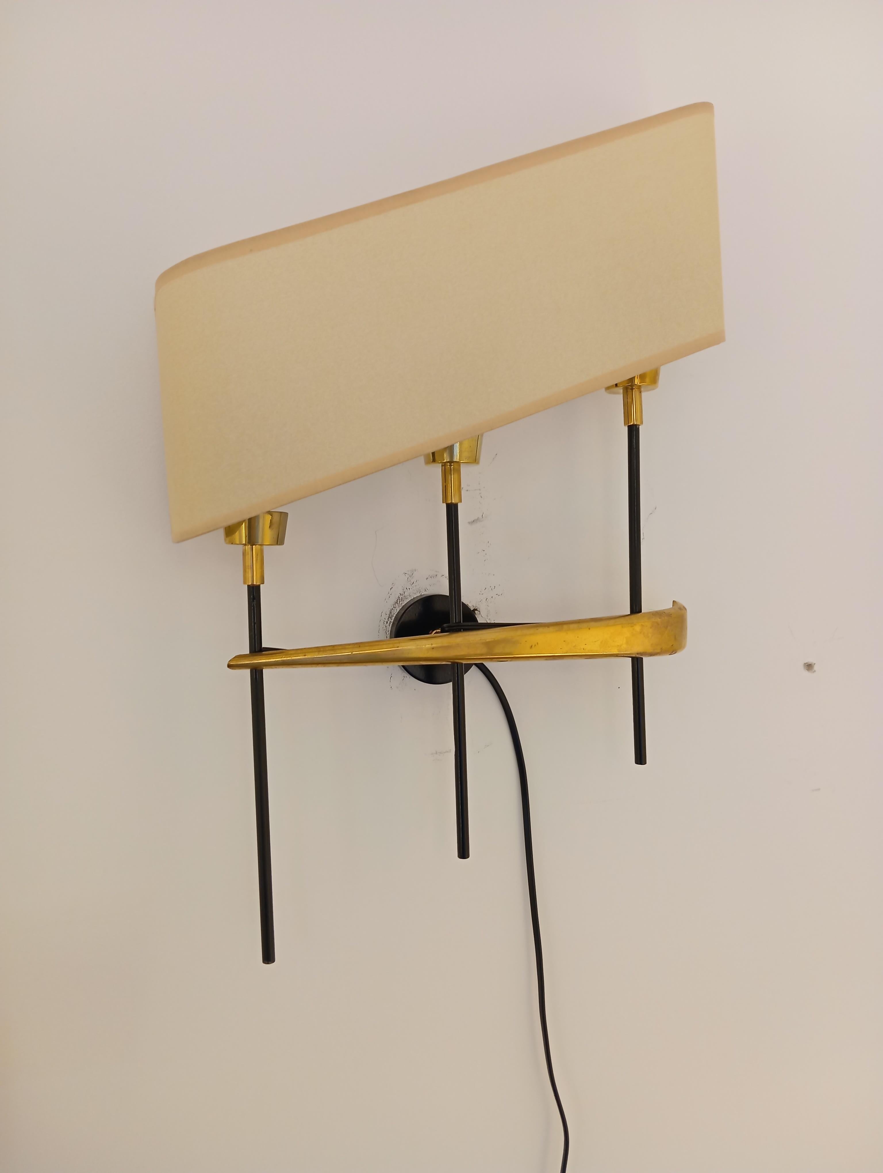 Pareja de apliques de pared de 3 luces, R. Lunel circa 1950 en venta 6