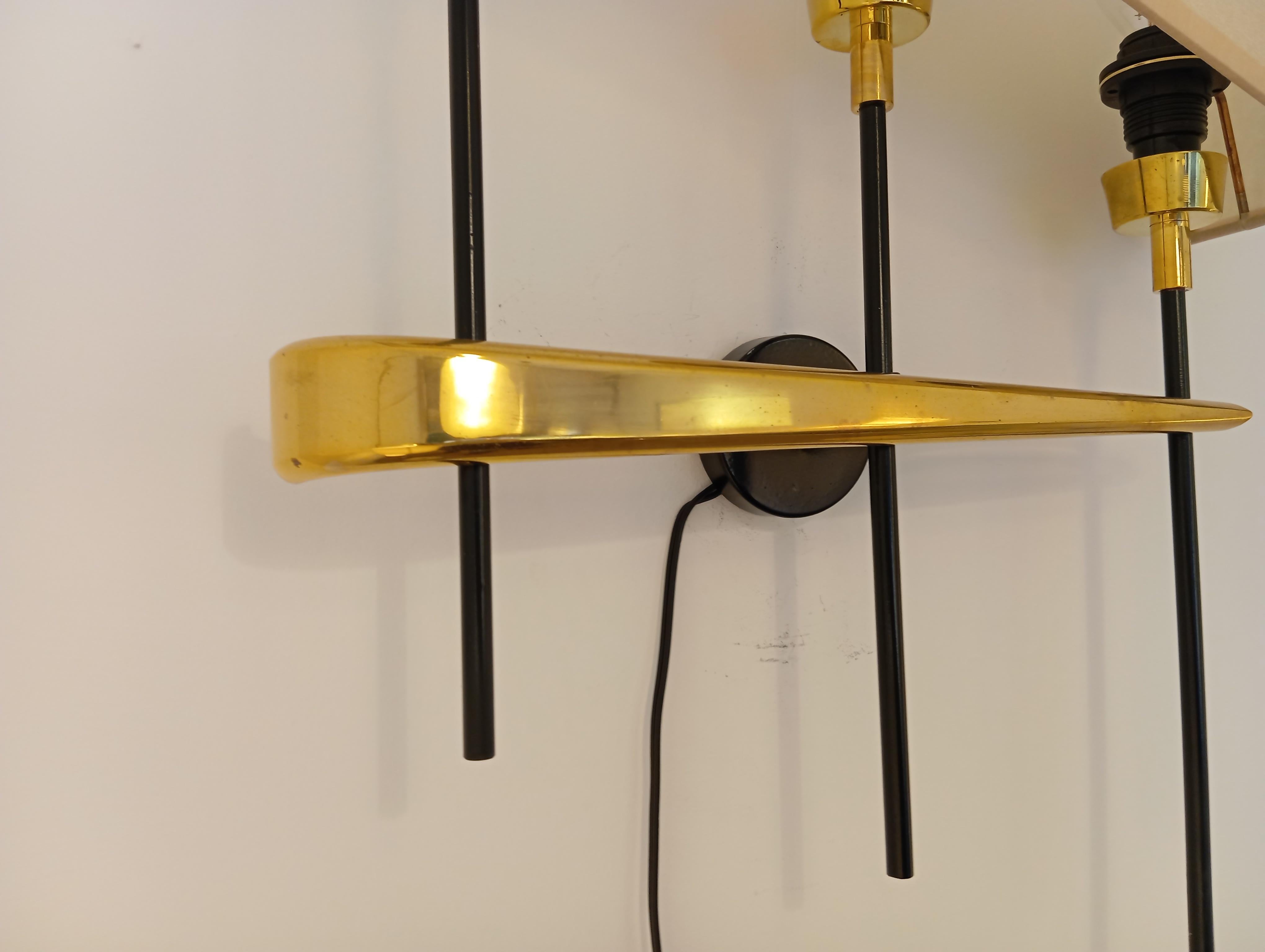 Pareja de apliques de pared de 3 luces, R. Lunel circa 1950 en venta 3