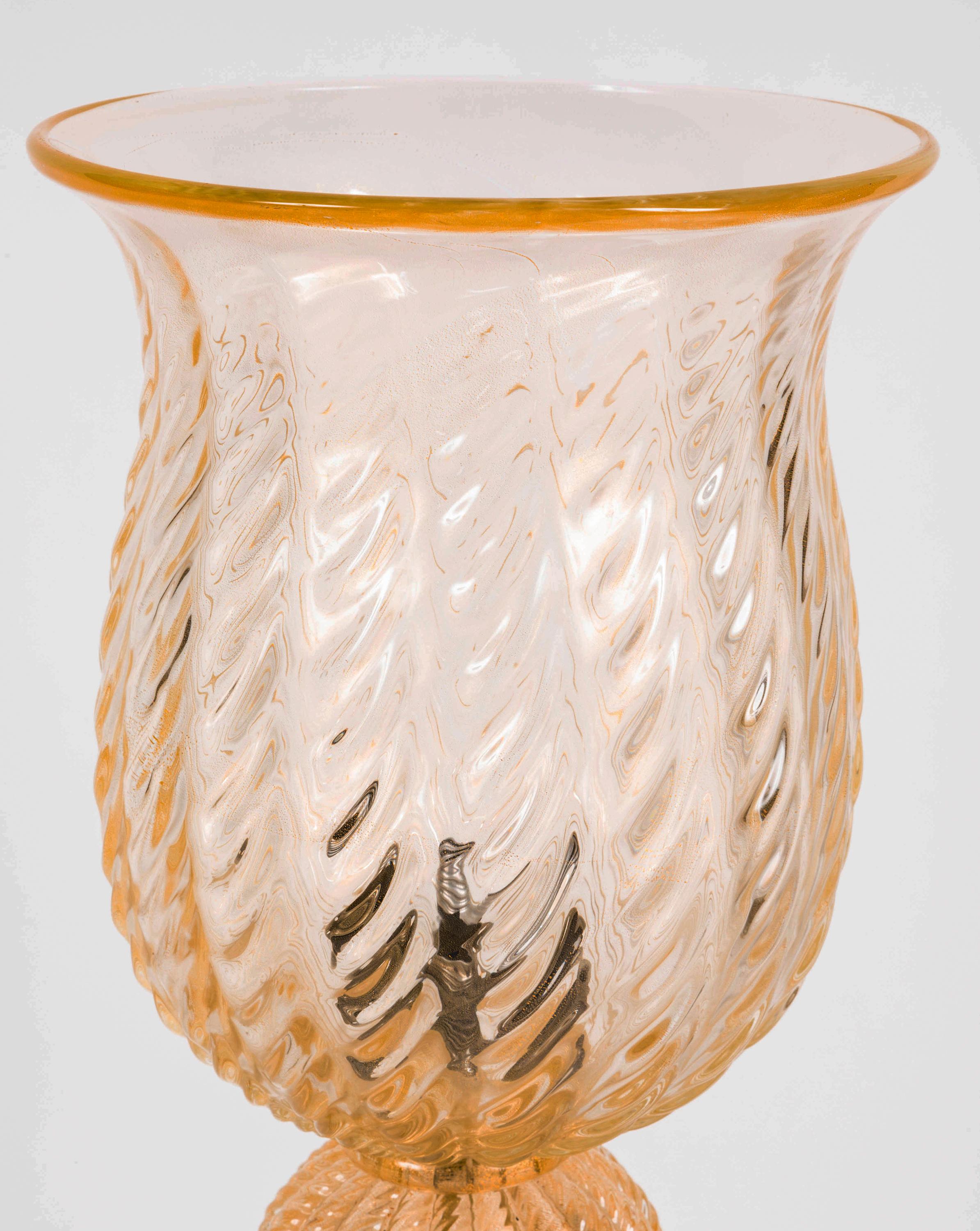 Grand Scale Avventurina Murano Glass Lamps, Pair 1