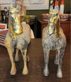 Pair of 30s Iron Horse Sculptures