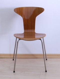 Pair of 3105 'Mosquito' Chairs by Arne Jacobsen, F. Hansen, Teak, Denmark, 1950s
