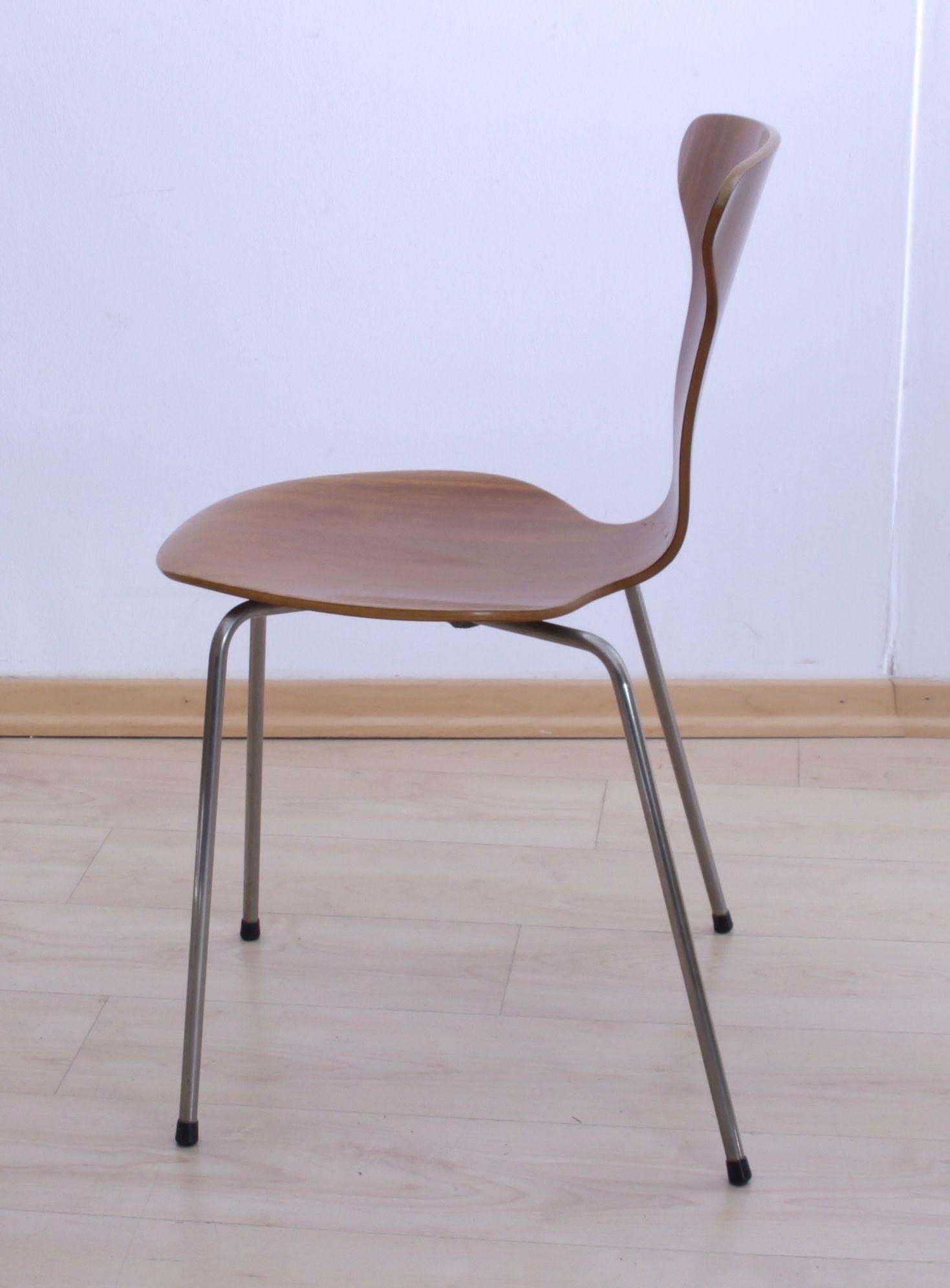 Danish Pair of 3105 'Mosquito' Chairs by Arne Jacobsen, F. Hansen, Teak, Denmark, 1950s For Sale