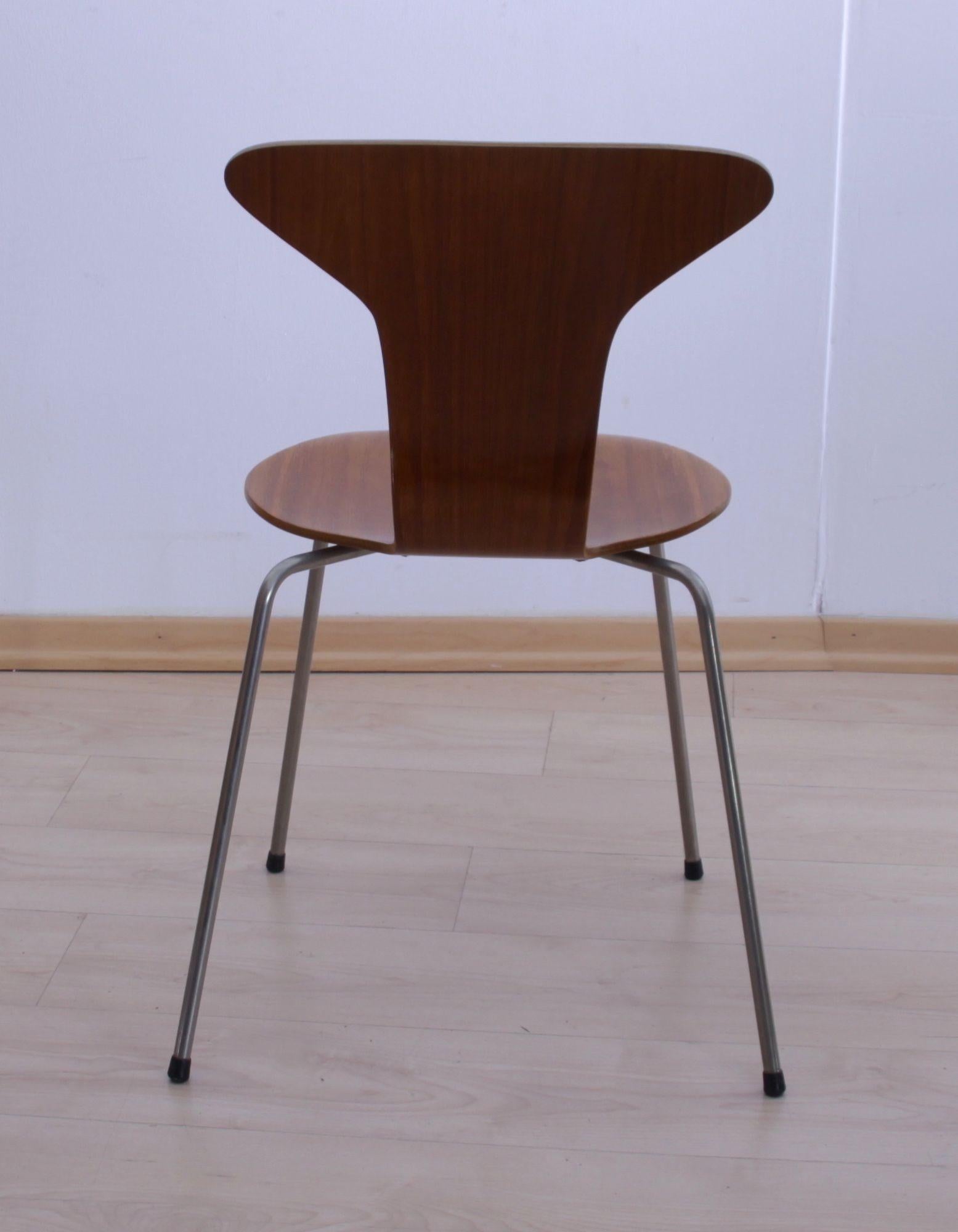 Polished Pair of 3105 'Mosquito' Chairs by Arne Jacobsen, F. Hansen, Teak, Denmark, 1950s For Sale