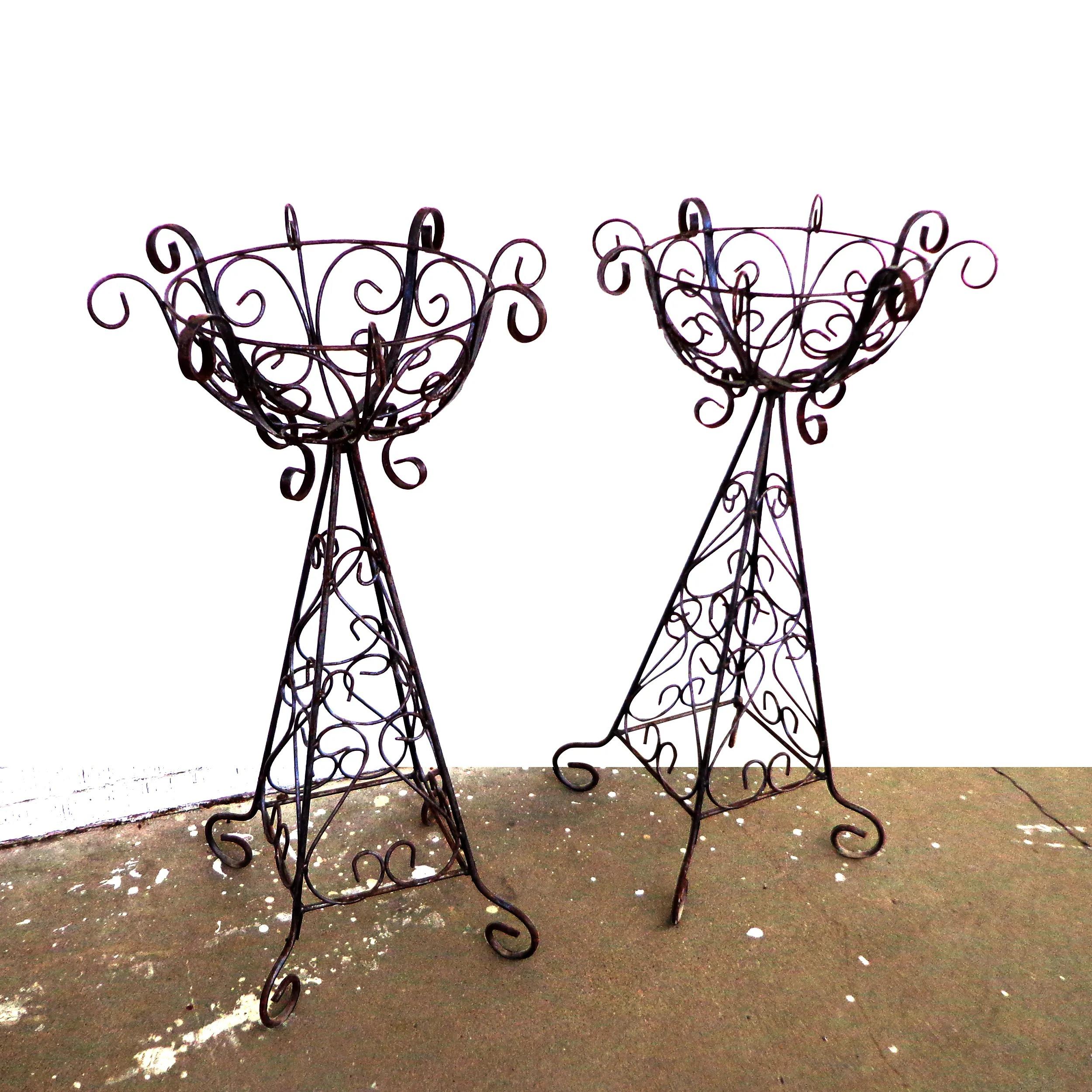 20th Century Pair of Antique European Wire Planters For Sale
