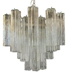 Pair of 36 Tronchi Chandelier Style Toni Zuccheri for Venini, Murano, 1980