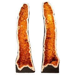 Pair of 3.7 Ft Large Citrine Geode Cathedrals