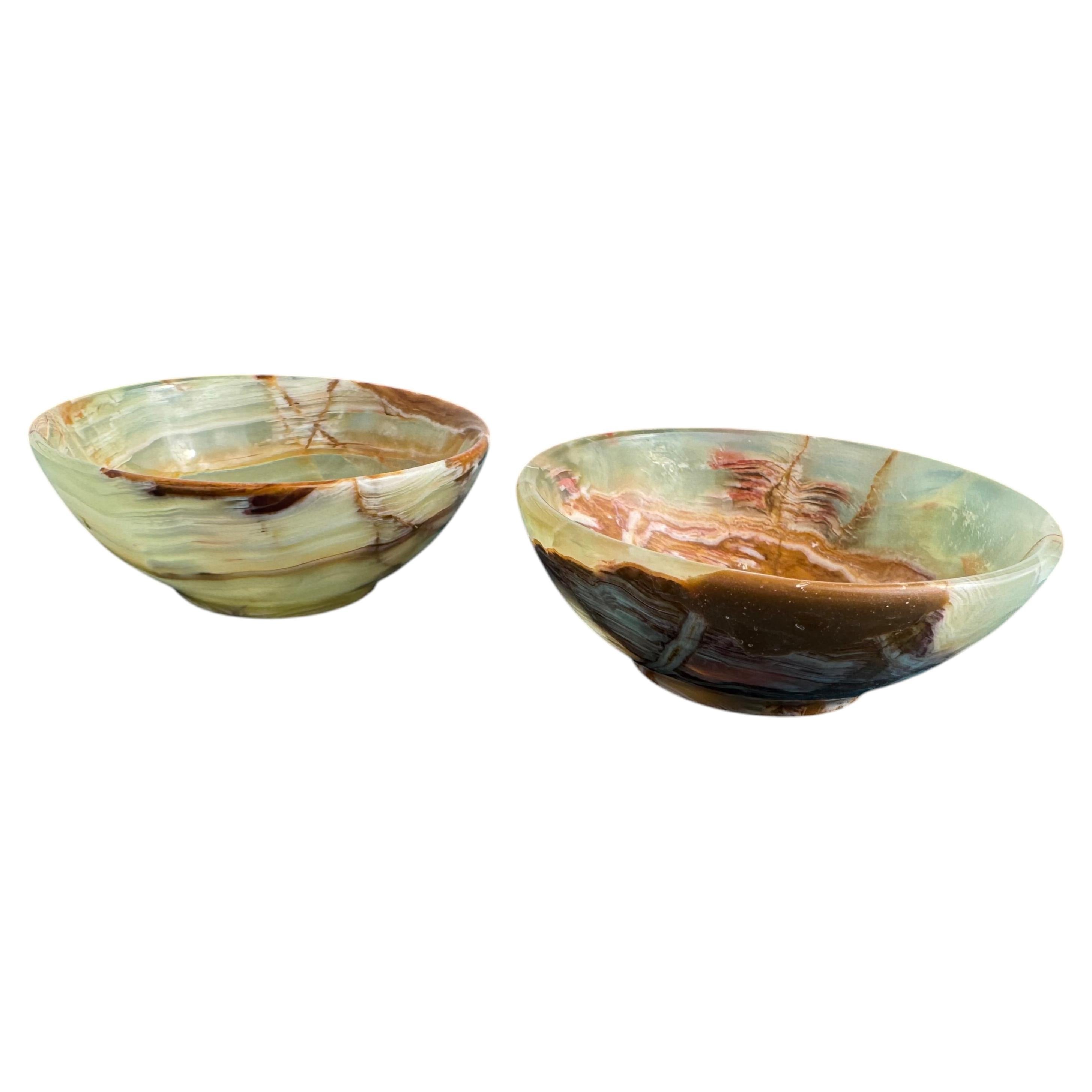 Pair of 4" diameter Onyx Bowls