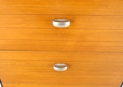 Pair of 4 Drawers Blond Birch Drawers Black Lacquer Night Stands End Side Tables