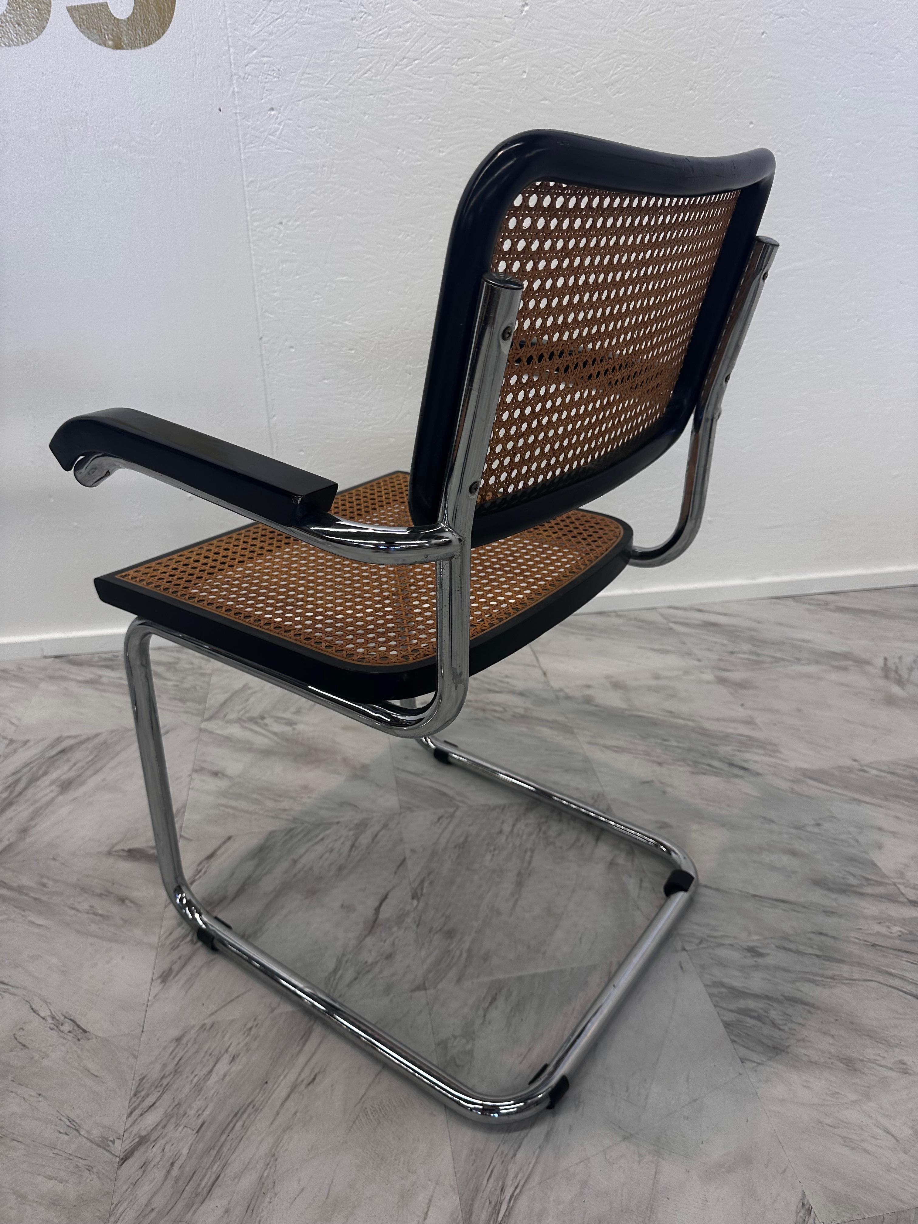 Mid-Century Modern Pair of 4 Marcel Breuer B64 Design Cesca Chairs by Gavina, circa 1960 For Sale