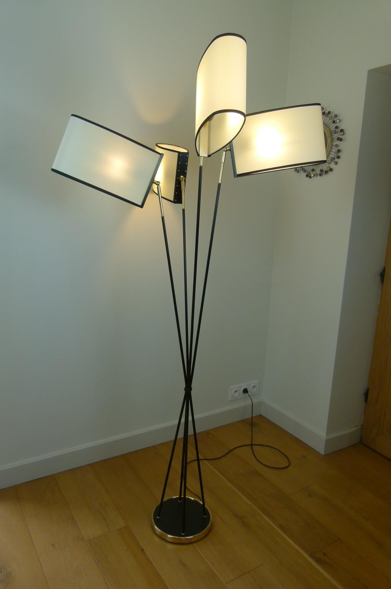 Pair of 4-shade floor lamps, Lunel House, circa 1950 For Sale 6