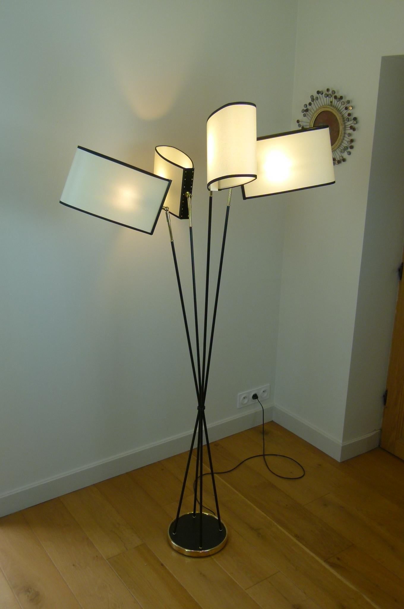 Pair of 4-shade floor lamps, Lunel House, circa 1950 For Sale 8