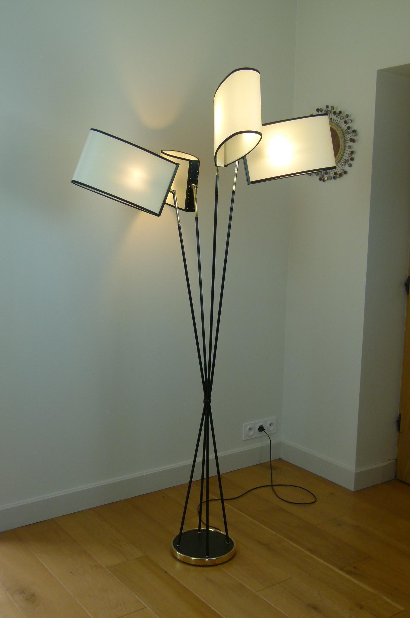 Pair of 4-shade floor lamps, Lunel House, circa 1950 For Sale 9