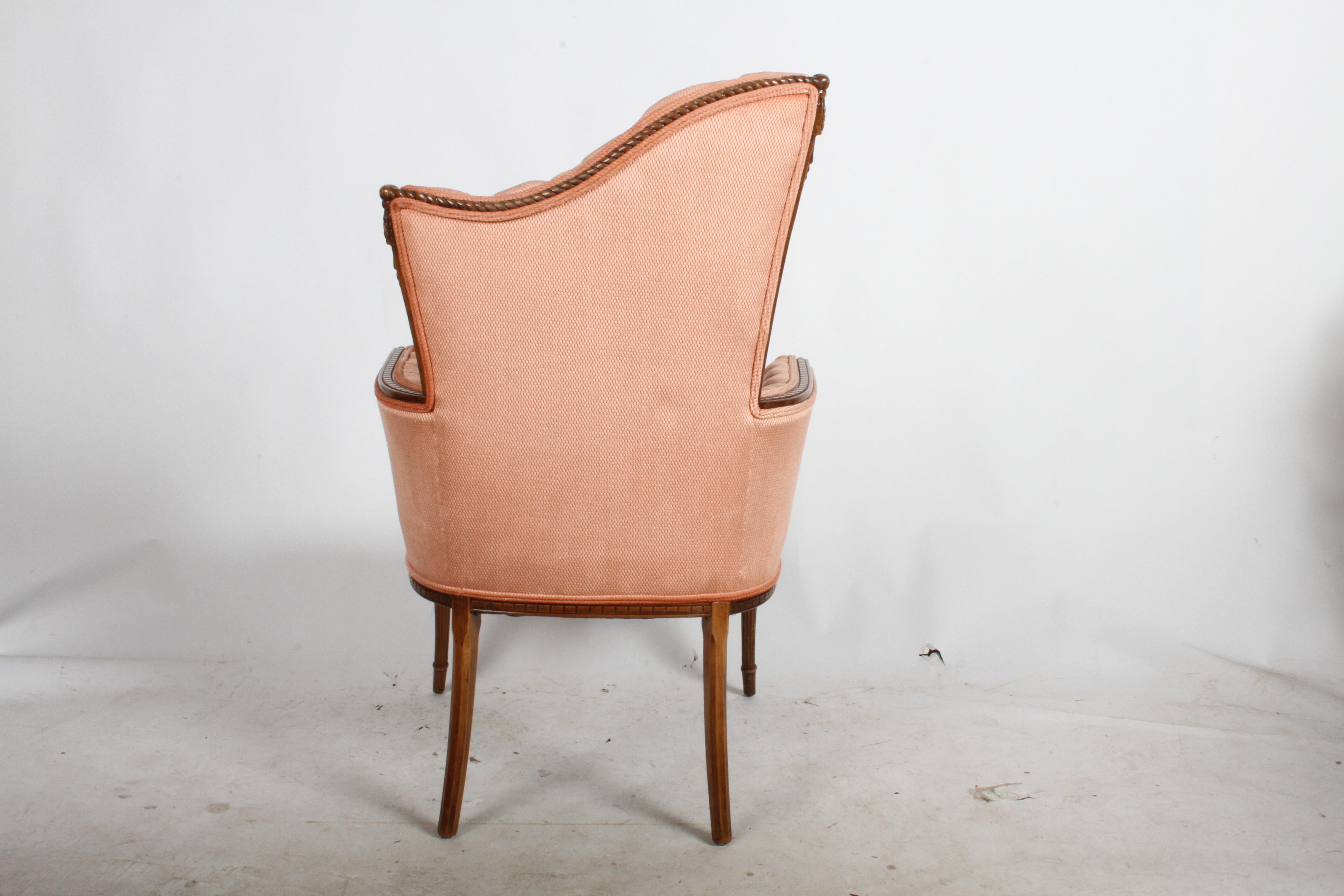 Upholstery Pair of Grosfeld House Armchairs Asymmetrical Back Tassel Hollywood Regency For Sale