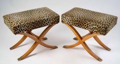 Pair of 1940s Poufs