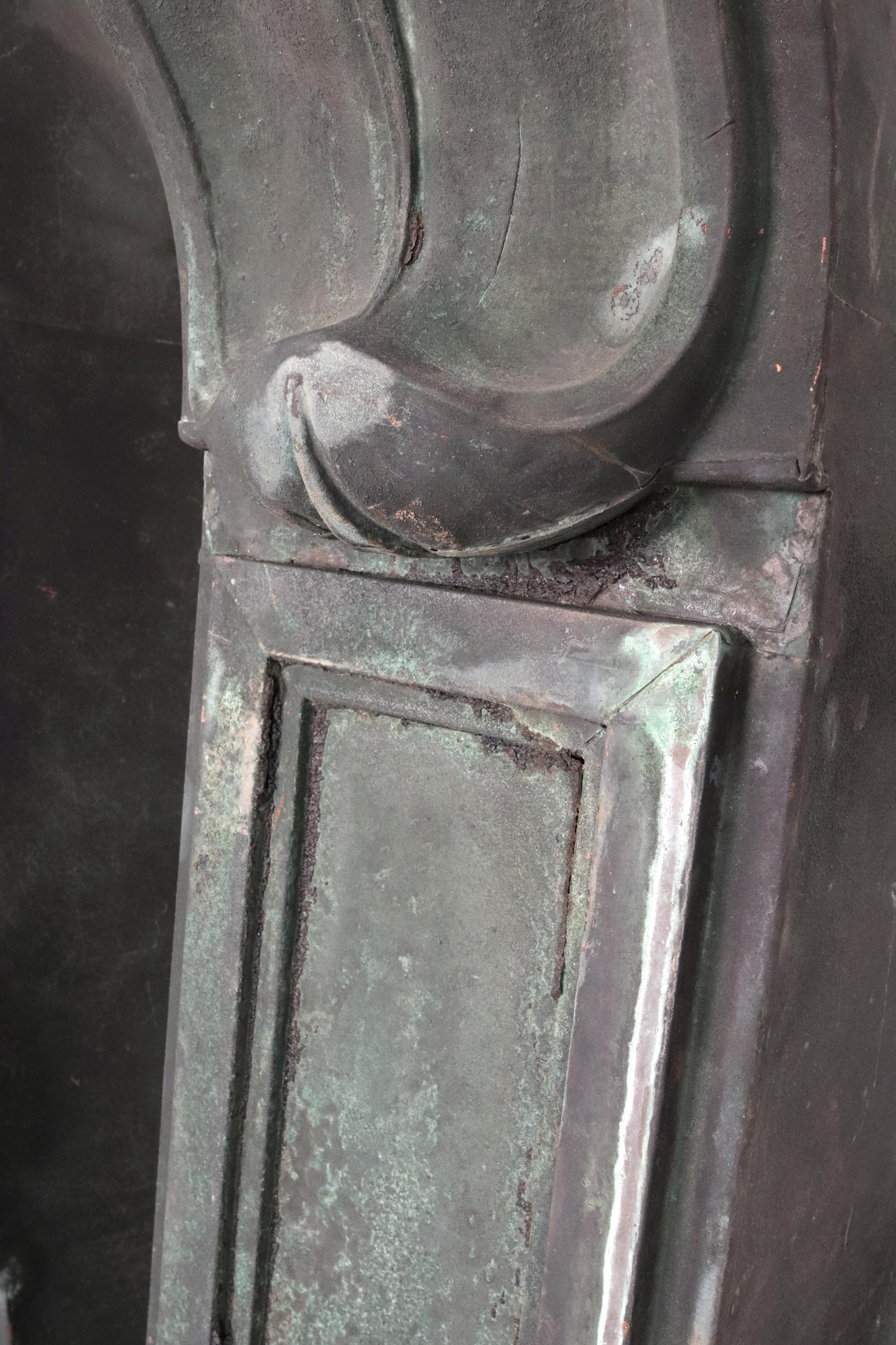 Pair of 49 in. Beaux Arts Copper Verdigris Corbels For Sale 8