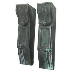 Paar von 49 in. Beaux Arts Kupfer Verdigris Kragsteine