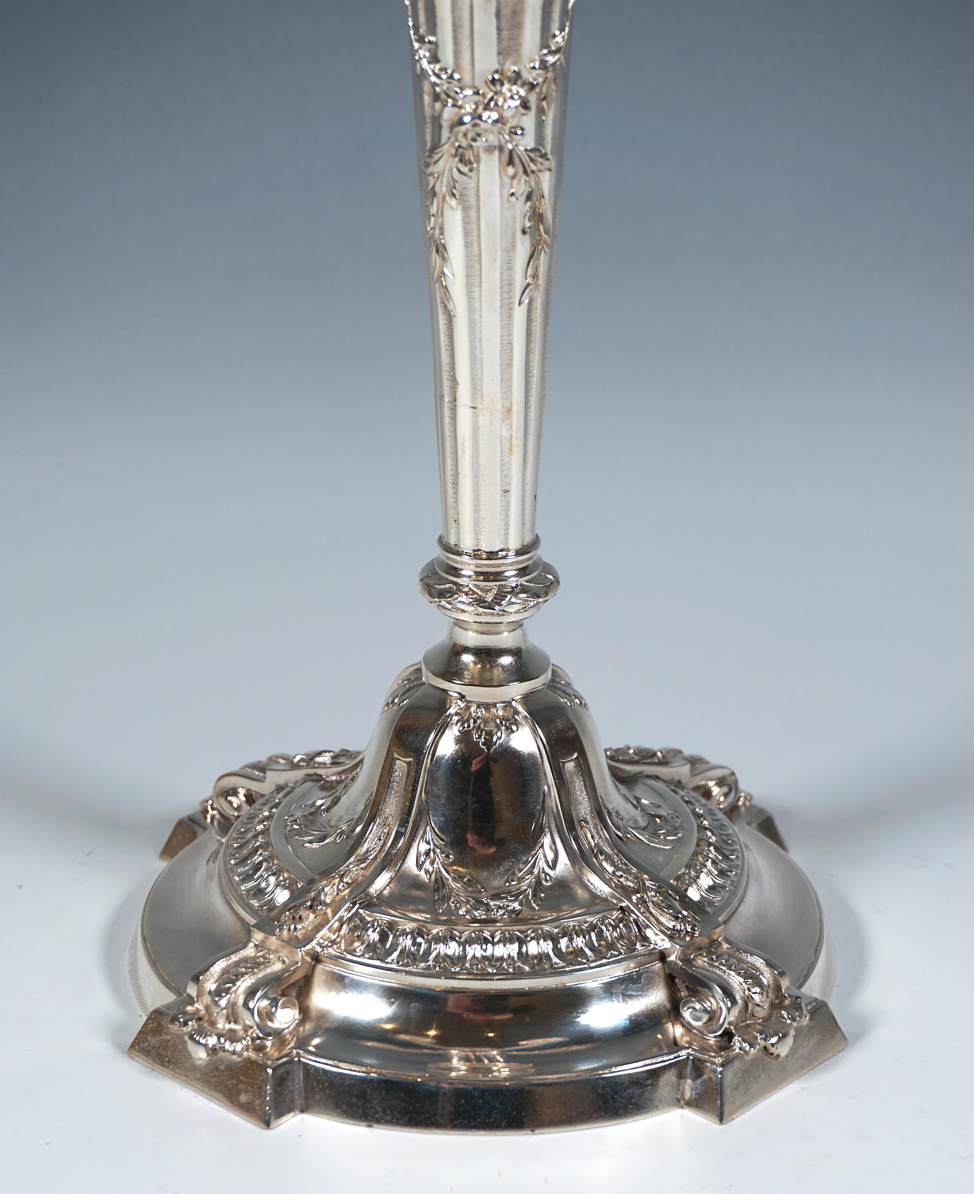 Coppia di candelabri d'argento Art Nouveau a 5 fiamme, Tétard Frères Paris France c1910 in vendita 1