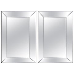 Pair of 5-Panel Beveled Mirrors