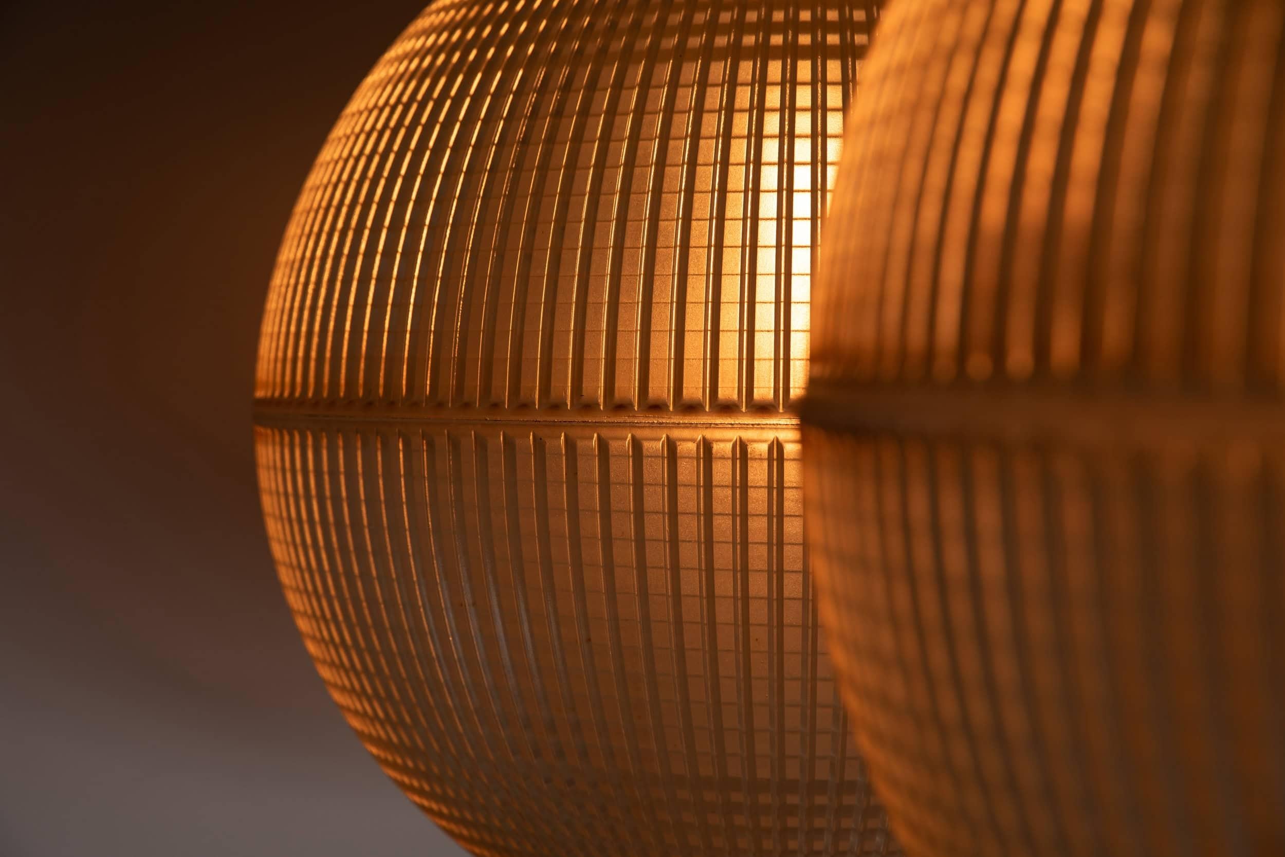 Mid-Century Modern PAIR of 50cm Prismatic Glass Holophane Globe Parisian Street Lamp, C.1960
