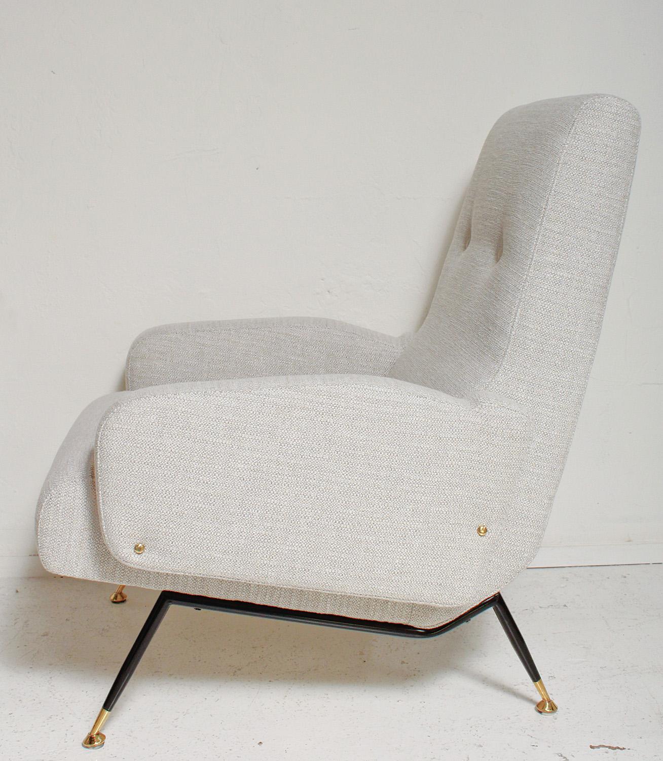 Mid-Century Modern Pair of 1950s Gigi Radice Lounge Chairs, Fully Restored