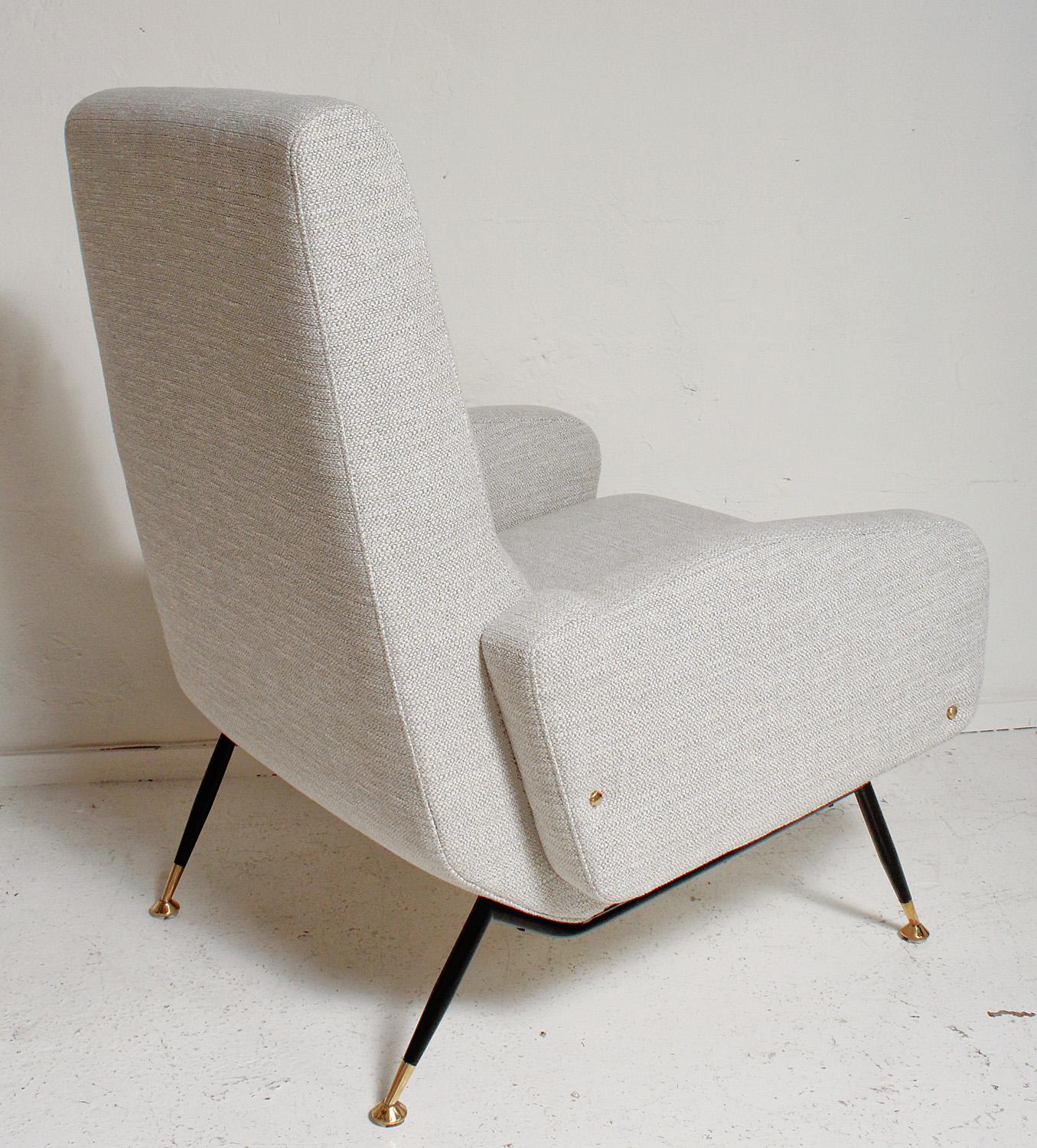 Enameled Pair of 1950s Gigi Radice Lounge Chairs, Fully Restored