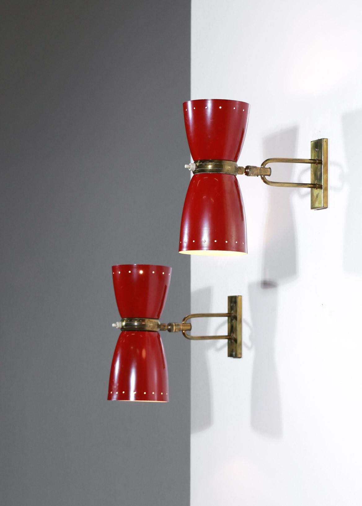 Pair of 1950s Sconces in the Style of Jean Boris Lacroix French Design Guariche For Sale 5