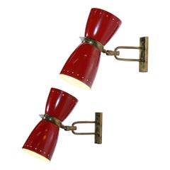 Pair of 1950s Sconces in the Style of Jean Boris Lacroix French Design Guariche