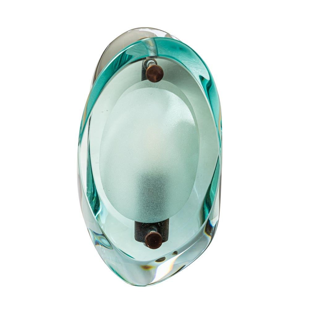 Mid-20th Century Pair of 50s Wall lights Glass Brass by Max Ingrand for Fontana Arte Model 2093