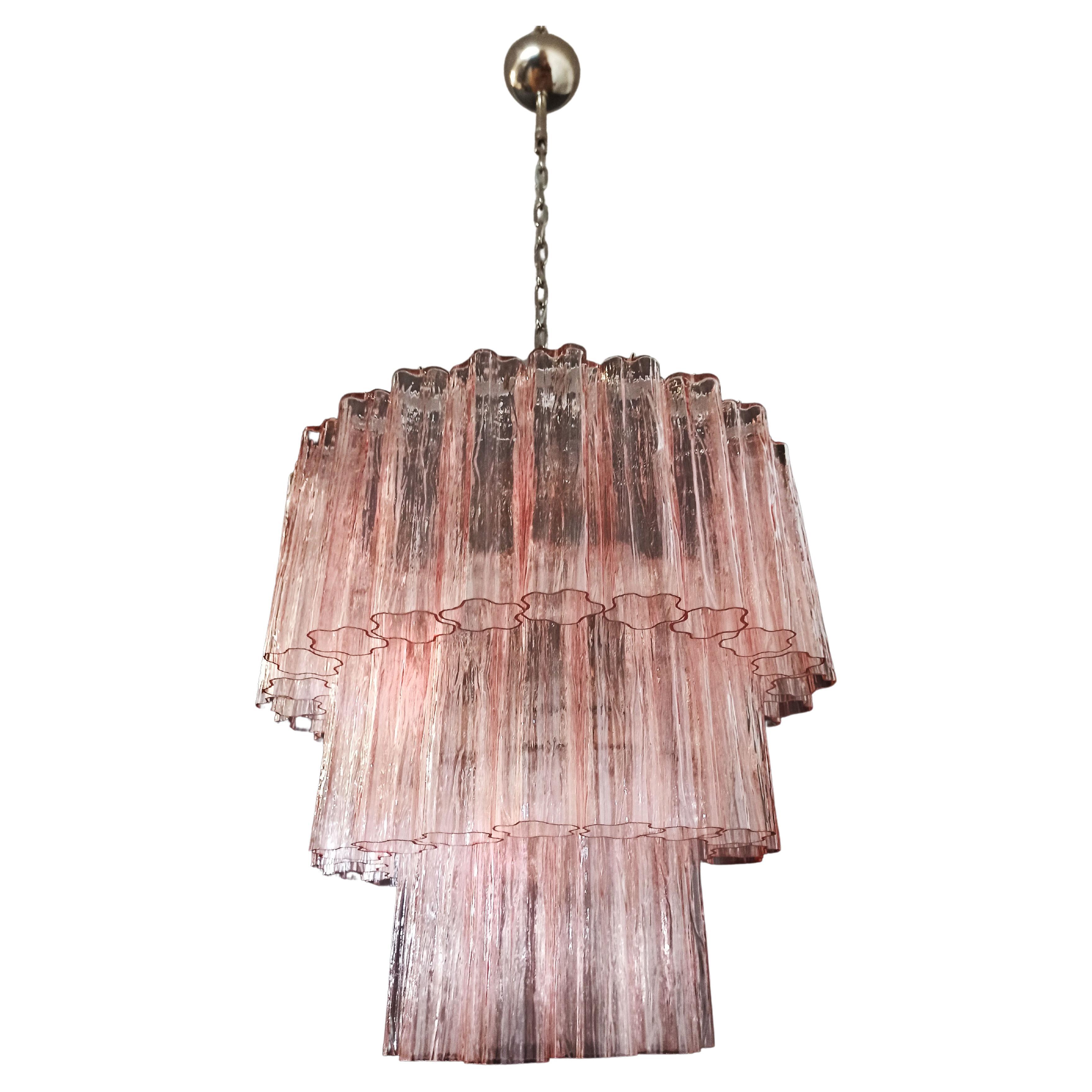 Pareja de 52 Candelabros Tronchi Rosa Estilo Toni Zuccheri para Venini, Murano siglo XX en venta