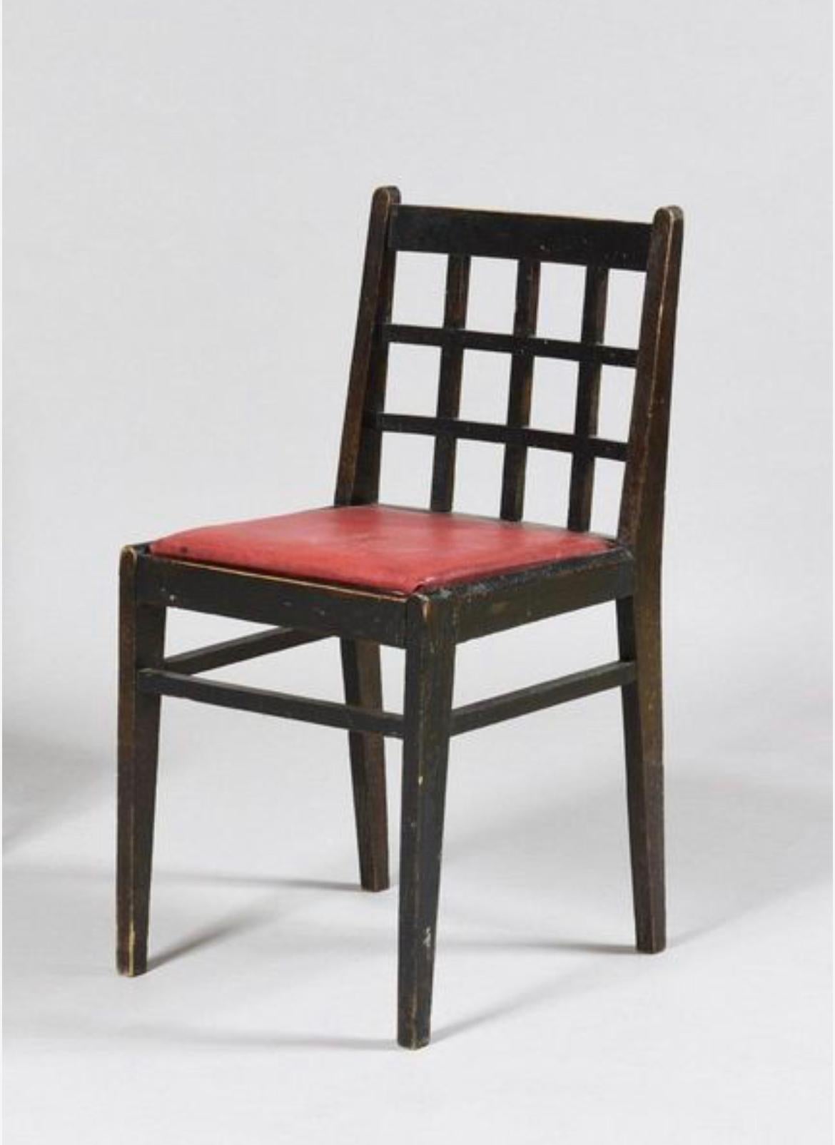 20th Century Pair of 555 Bleech Chair and Red Skaï Seat by René Gabriel, Norma, 1941 For Sale