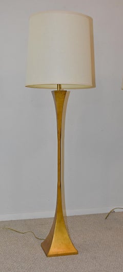 Pair of 55.5" Modern Brass Floor Lamps by Tonello and Montagna Grillo