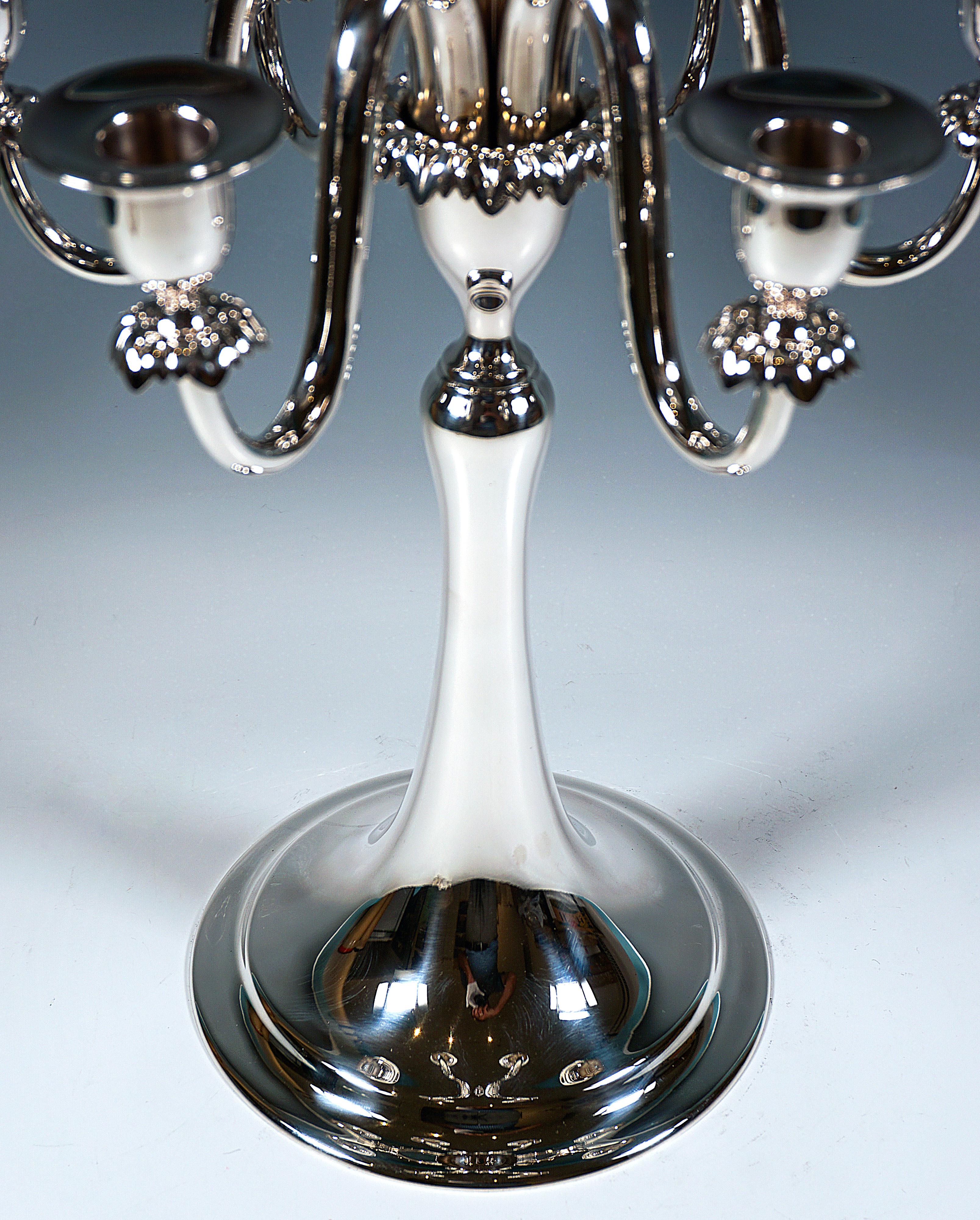 Pareja de candelabros de plata Art Nouveau de 6 llamas, de J.C. Klinkosch Viena, ca 1900 en venta 1