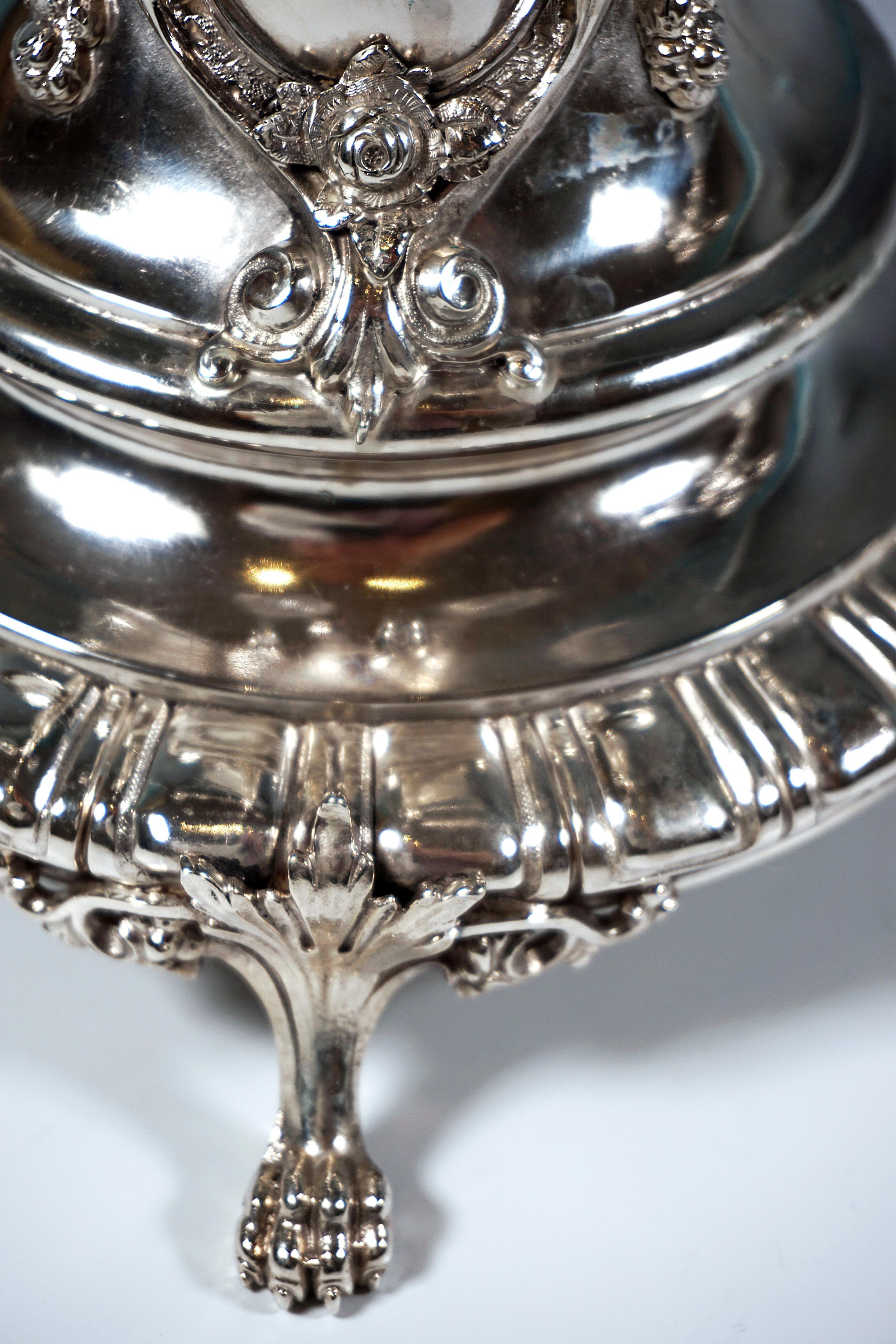 Pareja De Candelabros De Plata Art Nouveau De 6 Llamas Con Cariátides, Viena, Ca 1890 en venta 4