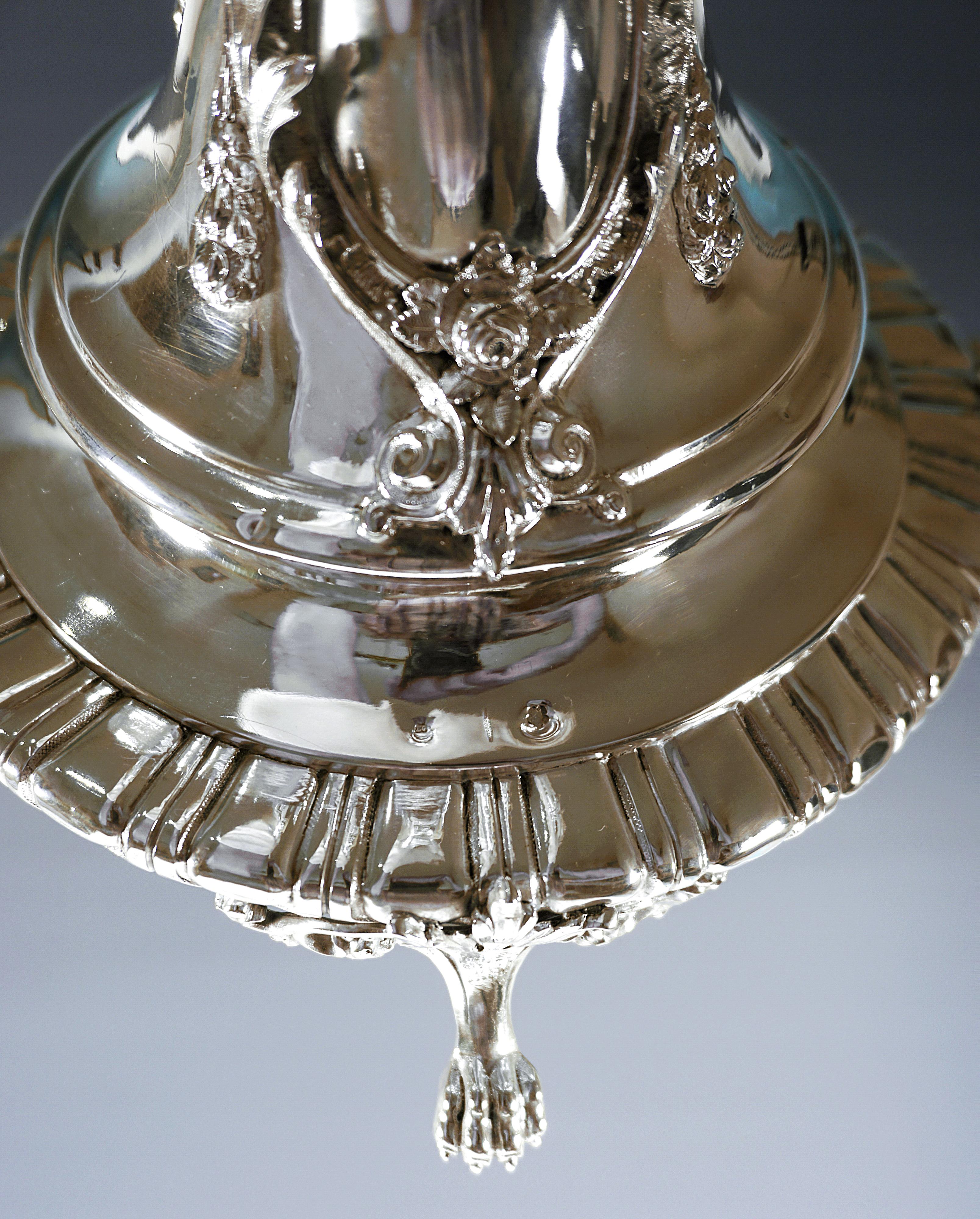 Pareja De Candelabros De Plata Art Nouveau De 6 Llamas Con Cariátides, Viena, Ca 1890 en venta 7
