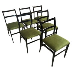 Pair of 6 Rare Gio Ponti "Leggera" Dining Chairs 1950s