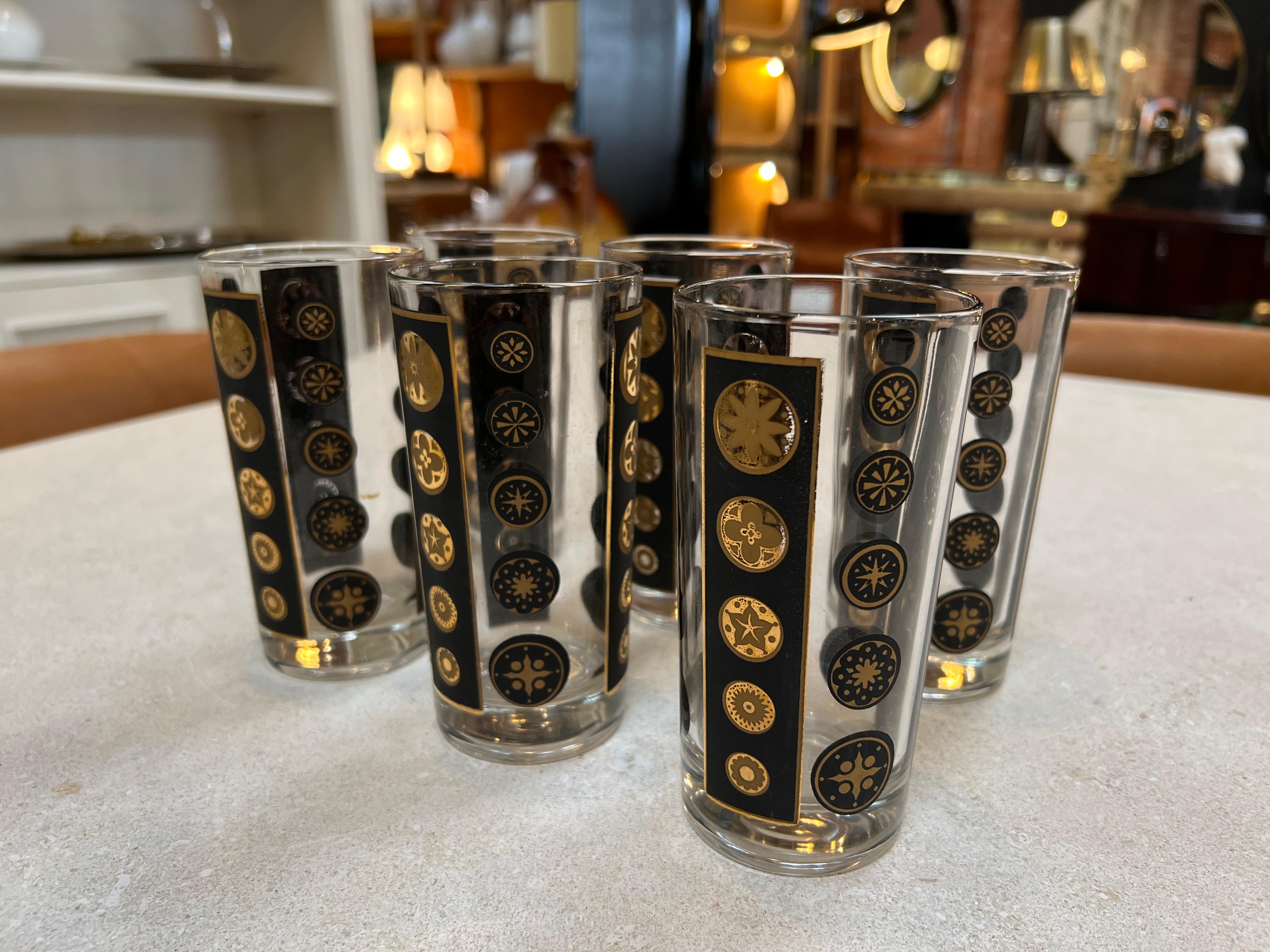 Mid-Century Modern Pair of 6 Tall Glass Fornasetti Style 1980s For Sale