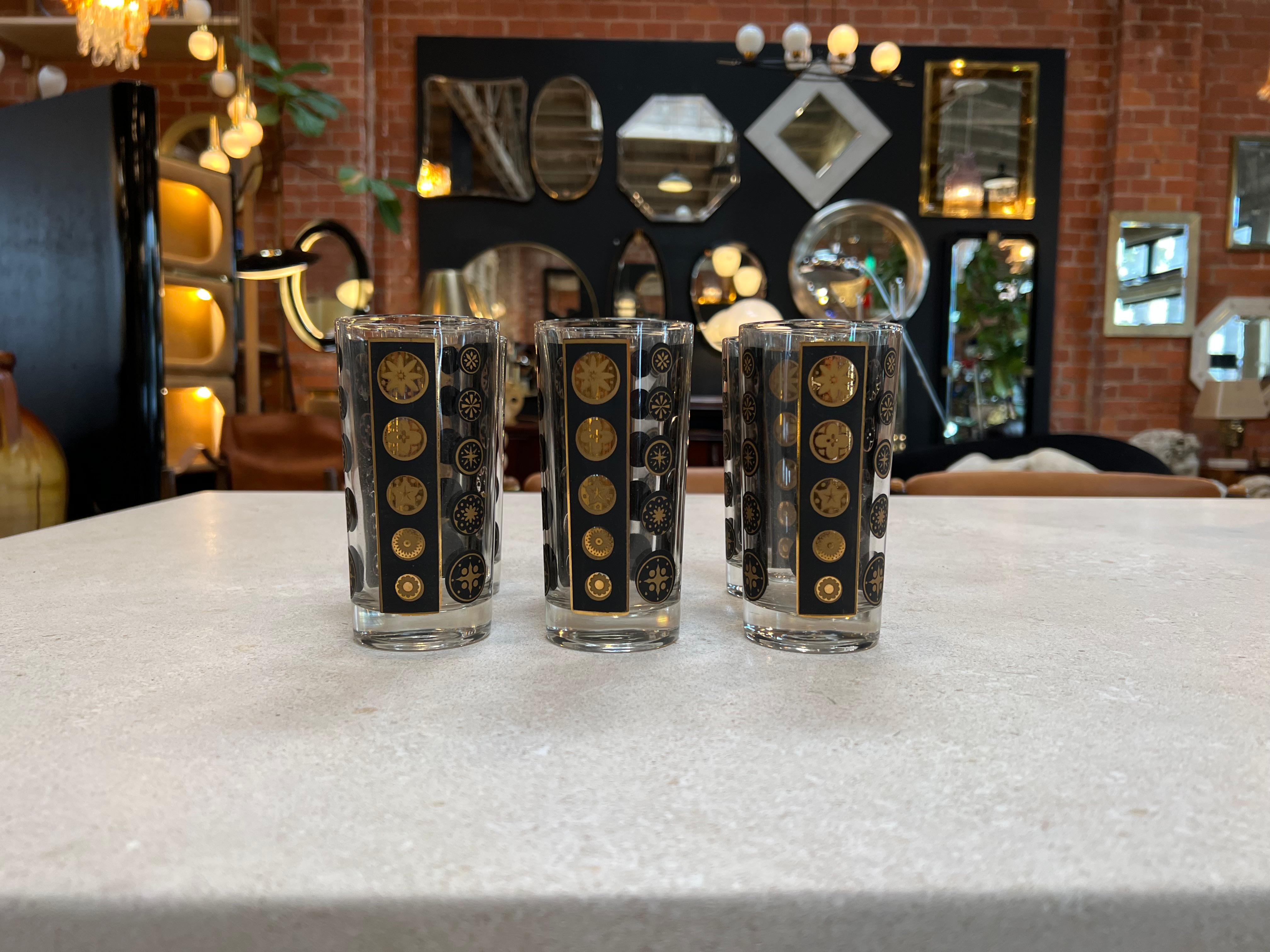 Pair of 6 Tall Glass Fornasetti Style 1980s In Good Condition For Sale In Los Angeles, CA