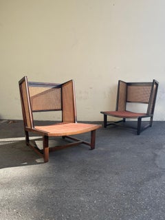 Pair of 6016 Wing Back Chairs by Edward Wormley for Dunbar, 1960s