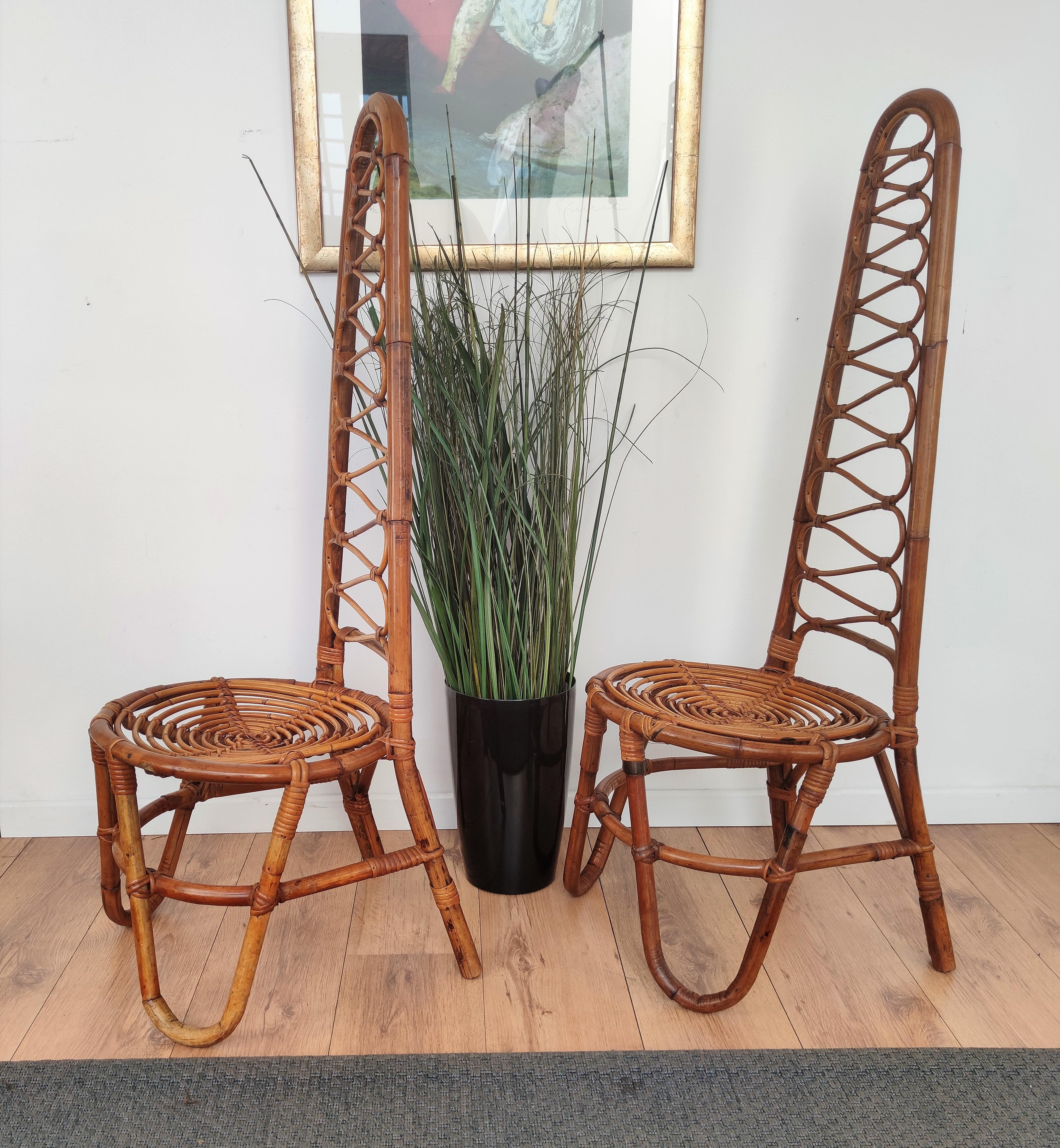 Pair of 60s Bent Bamboo Dirk van Sliedrecht Lounge Chairs and coffee table In Good Condition In Carimate, Como